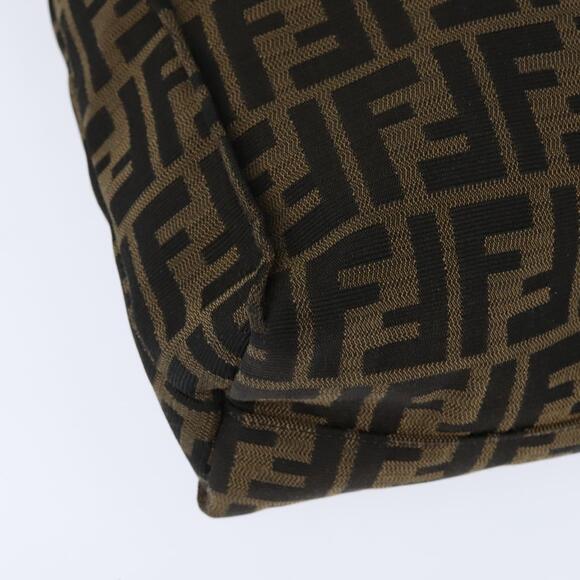 FENDI Celeria Zucca Canvas Hand Bag Black Brown Auth 150077